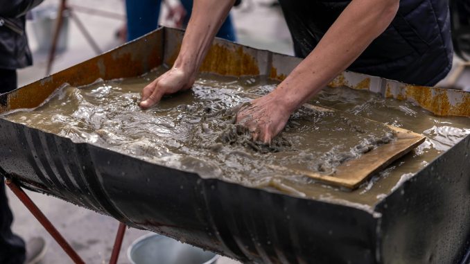 Natte en gladde beton