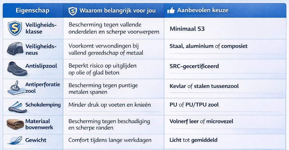 werkschoenen veiligheidsklasse