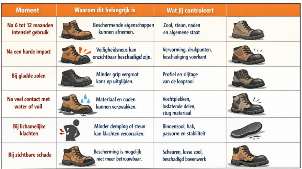 Wanneer moet je werkschoenen laten testen?