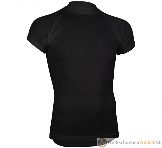 Thermoshirt zwart korte mouw (uniseks)