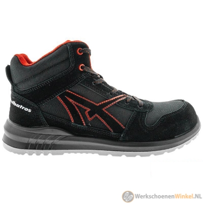 Albatros S3 631080-200 Veiligheidsschoenen voor volwassenen, uniseks, 47 EU, zwart (zwart/rood 200