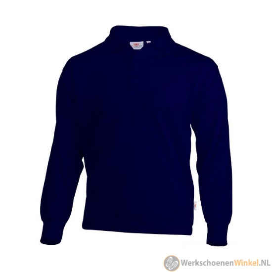Afbeelding van Stevige en Sportieve Poloshirt Longsleeve Navy Blauw