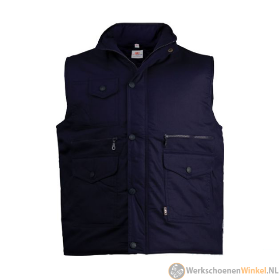 Afbeelding van Uniwear Bodywarmer Multipocket Navy Blauw Met 9 Zakken