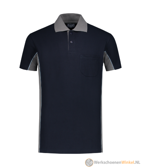 Afbeelding van Korte Mouwen Poloshirt Grijs/Navy Workman