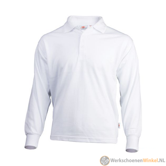 Afbeelding van Stevige en Sportieve Poloshirt Longsleeve Wit