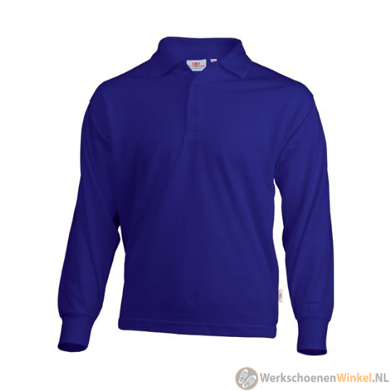 Afbeelding van Stevig En Sportief Poloshirt Longsleeve Royal Blue