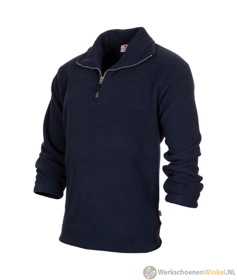 Afbeelding van Uniwear Werksweaters Navy Met Zipneck Sluiting