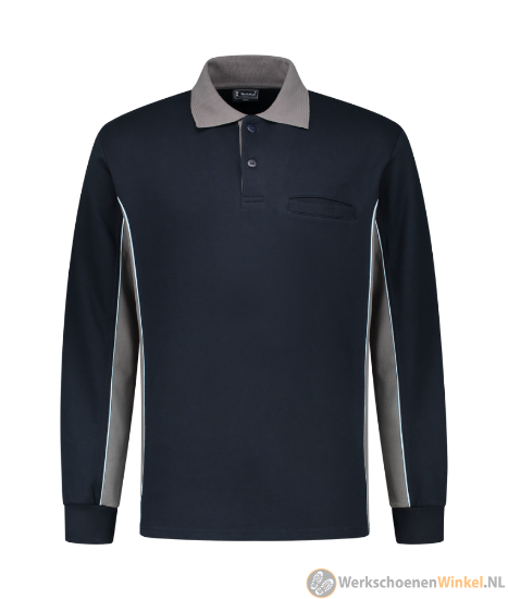 Afbeelding van Comfortabele sportieve polosweater Workman - Kleur Zwart/Grijs 