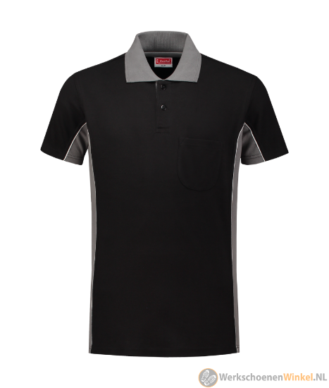 Afbeelding van Korte Mouwen Poloshirt Zwart/Grijs Workman