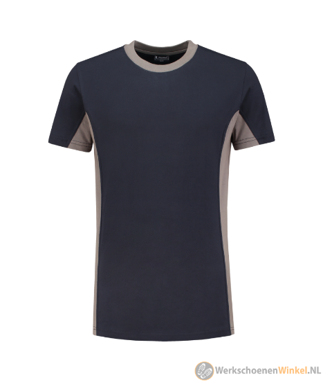 Afbeelding van Lichte Kwaliteits T-shirt Grijs/Navy Korte Mouwen