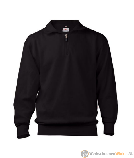 Afbeelding van Uniwear Werksweaters Zwart Met Zipneck