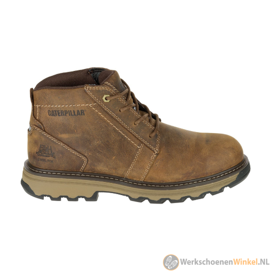 Afbeelding van Stijlvolle bruine werkschoenen CAT Exposition S3 (stalen veiligheidsneus)