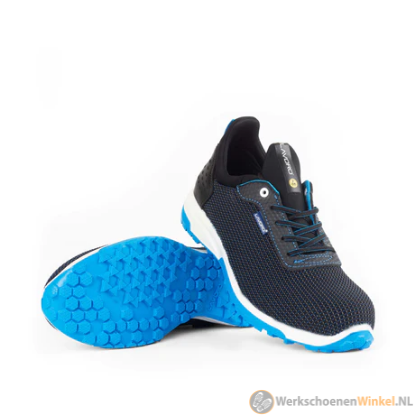 Werkschoenen Heren Veiligheidsschoenen Dames met Stalen Neus Ademende Lichtgewicht Beschermende Schoenen, Blauw, 38EU