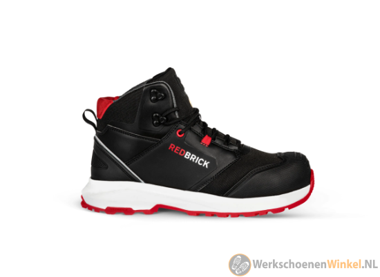 Hoge sportieve veiligheidsschoenen S3 Redbrick Pulse met overneus Kleur Zwart Rood Nu 20 korting Werkschoenenwinkel