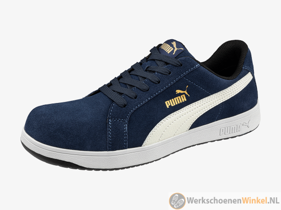 Afbeelding van Klassieke Veiligheidsschoenen S1P Puma 64.002 Iconic Suede Navy Low (Met Evercushion®RELIEF)