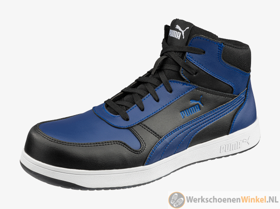 Afbeelding van Werkschoenen PUMA 63.007 FRONTCOURT S3L Blue/Black MID S3L Met HERITAGE Loopzool (Antistatisch)