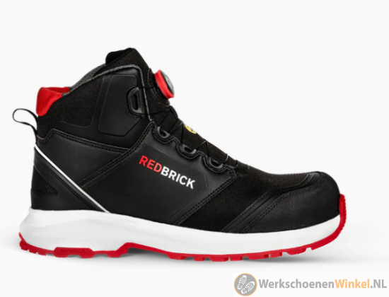 Afbeelding van Hoge sportieve veiligheidsschoenen S3 Redbrick Pulse (met overneus) Kleur - Zwart/Rood