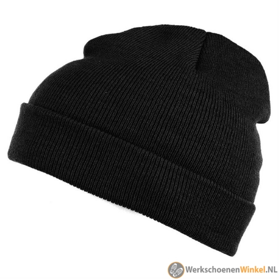 Afbeelding van Comfortabele muts zwart met fijngebreid acryl (isolerend) 
