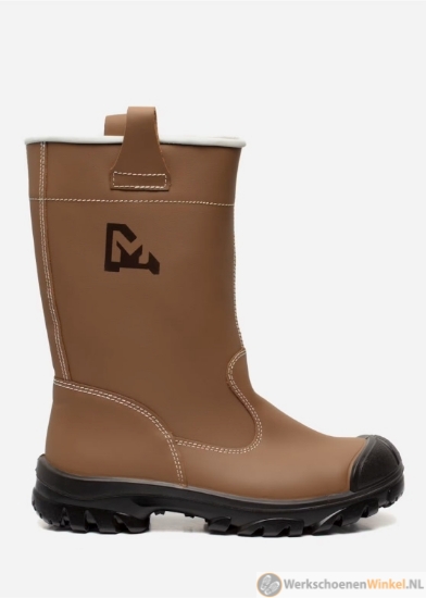 Afbeelding van Slijtvaste werklaars Emma Merula S3 SRC met schapenvacht voering (extra warm) - Bruin