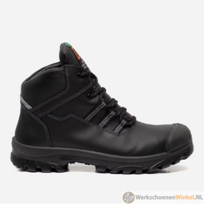 AOOSU Veiligheidsschoenen voor dames en heren, waterdichte werkschoenen met stalen neus, snijbescherming, antislip, licht, enkelhoog, leer, kaki, maat 42