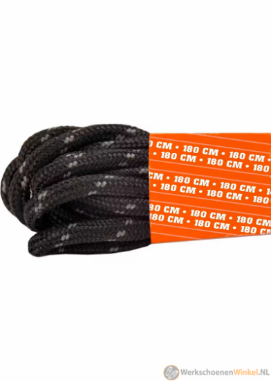 Afbeelding van Emma veters Working 180 cm slijtvast & flexibel - zwart/grijs