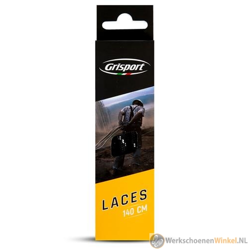 Grisport Veters 140cm retailverpakking zwart/grijs