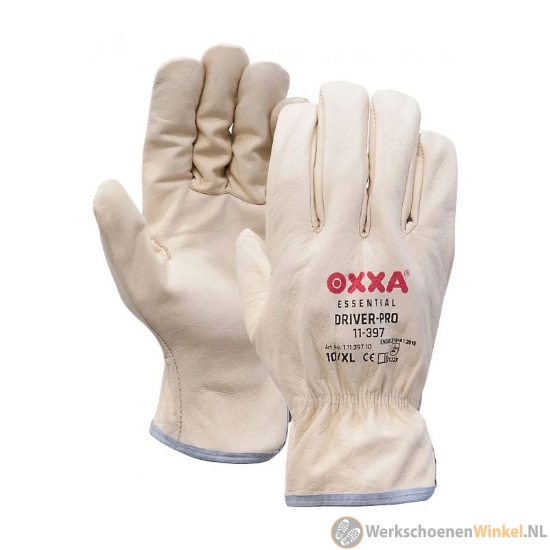 Afbeelding van Oxxa 11-397 Driver-Pro naturel  werkhandschoen van volnerfleer (Chroom-6 vrij)