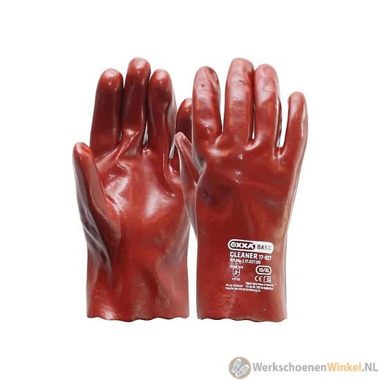 Afbeelding van Volledig PVC-gecoate Oxxa 17-027 Cleaner rood werkhandschoen