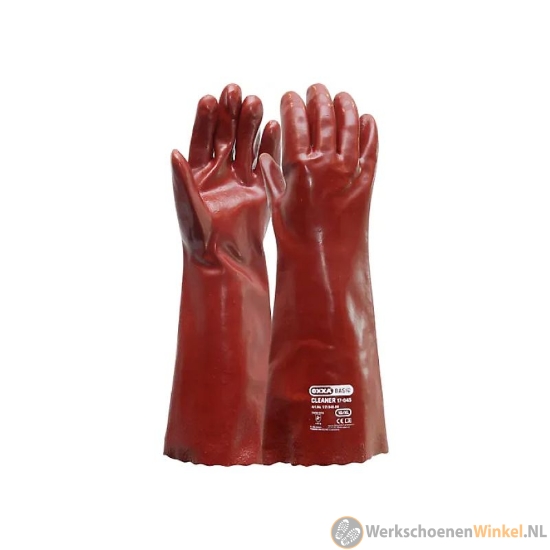 Afbeelding van Volledig gecoate PVC Oxxa 17-045 Cleaner rood handschoen (350 mm lang)