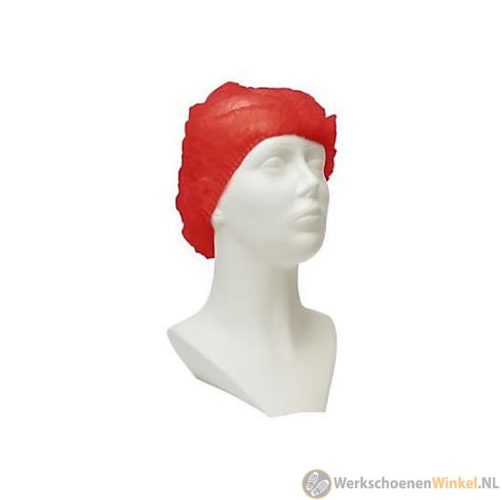 Afbeelding van Professioneel Oxxa 2010 Cover Baret PP rood haarnet (100 stuks) voor hygiënisch werken