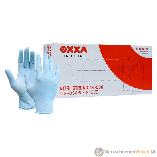 Oxxa 44-530 Nitri-Strong blauw, dispenser à 100 stuks