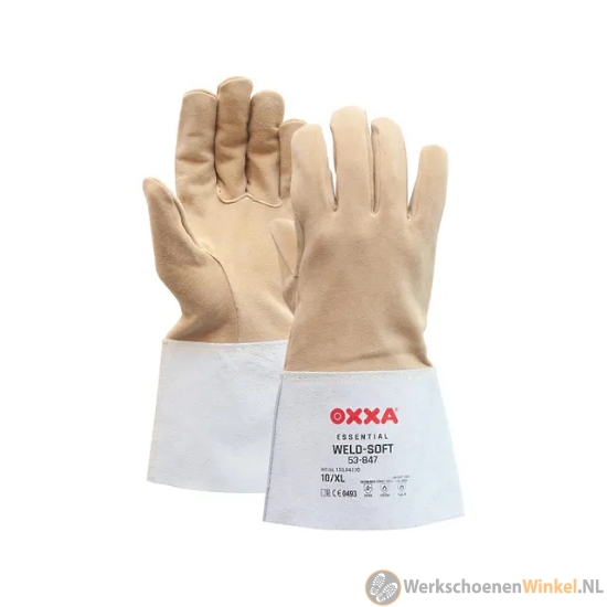 Afbeelding van OXXA Weld-Soft 53-847 hertenleren lashandschoen geel/wit