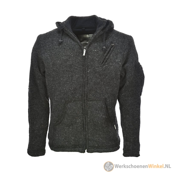 Afbeelding van Pure Wool Herenvest WJK-1323 Antraciet handgebreid