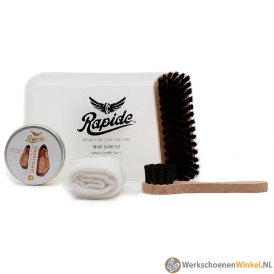 Afbeelding van Rapide Schoenpoets Set Neutraal all-in-one onderhoudsbox