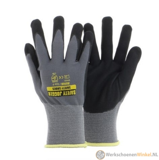 Afbeelding van Safety Jogger ALLFLEX grijs/zwart nitril coated werkhandschoen