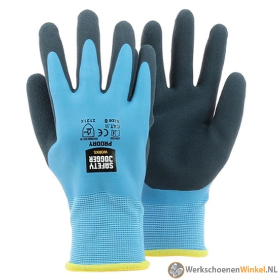 Afbeelding van Safety Jogger PRODRY werkhandschoen blauw dubbele latexcoating