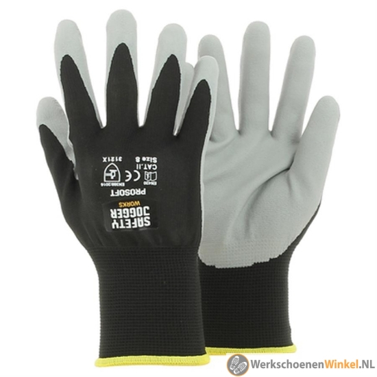Afbeelding van Safety Jogger PROSOFT veiligheidshandschoen zwart/grijs foam nitril