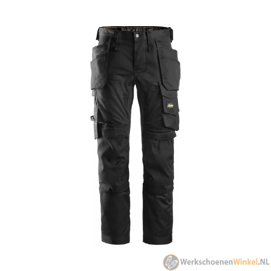Afbeelding van Snickers AllroundWork werkbroek khaki met ergonomische pasvorm - zwart