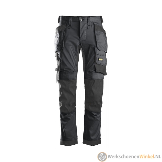 Afbeelding van Snickers AllroundWork stretch werkbroek met ruime zakken - staalgrijs/zwart