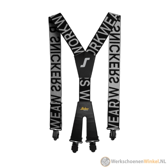 Afbeelding van Comfortabele werkbretels in zwart/staalgrijs met logo – Snickers 9064-0458