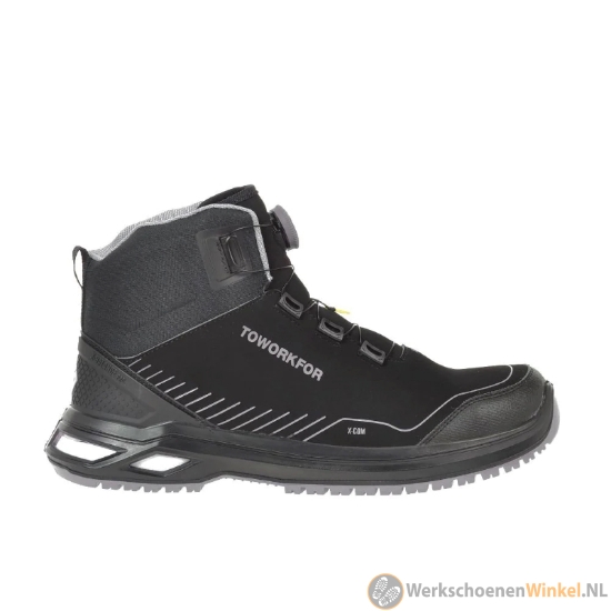 Afbeelding van Sportieve ToWorkFor S3 werkschoenen High BOA met X-balance pro stabiliteit - zwart/grijs